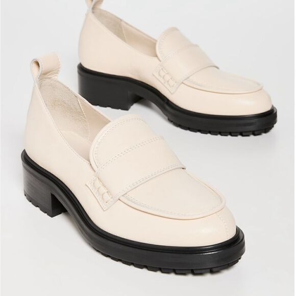 Aeyde Ruth Leather Cream Loafers 38 - Picture 2 of 10